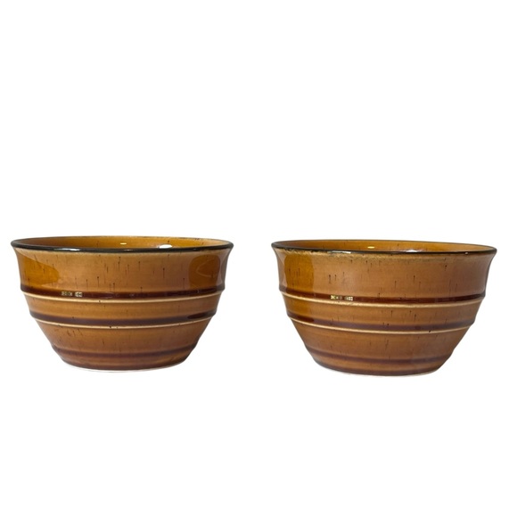 Home Trends Country Crock Amber Ceramic Cereal Soup Bowl Qty. 2 - Picture 1 of 6
